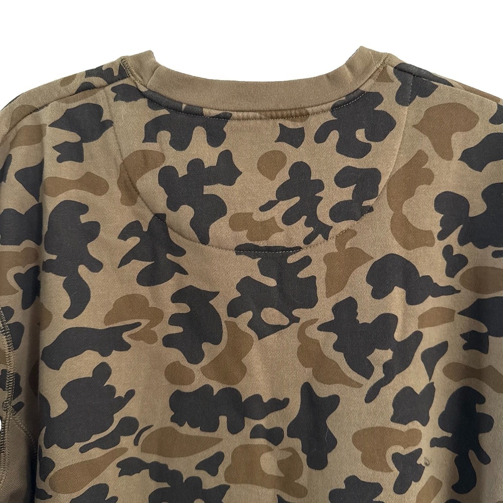 Orvis 1971 Duck Camo Brown Crew Neck Sweatshirt Mens L Outdoor C Lazy U Ranch - Picture 5 of 11